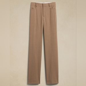 BR SIENA STRAIGHT ITALIAN WOOL PANT SZ 6 Camel Heather